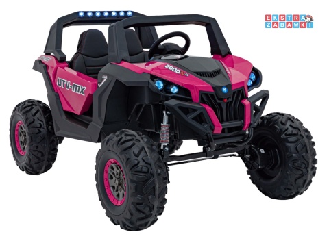 UTV-MX 2000n buggy na akumulator - różowy, 4x75W 24V/7Ah, EVA, LED, ekoskóra, USB, MP3 [XMX-603B]