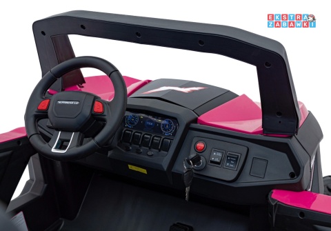 UTV-MX 2000n buggy na akumulator - różowy, 4x75W 24V/7Ah, EVA, LED, ekoskóra, USB, MP3 [XMX-603B]
