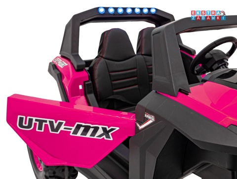 UTV-MX 2000n buggy na akumulator - różowy, 4x75W 24V/7Ah, EVA, LED, ekoskóra, USB, MP3 [XMX-603B]