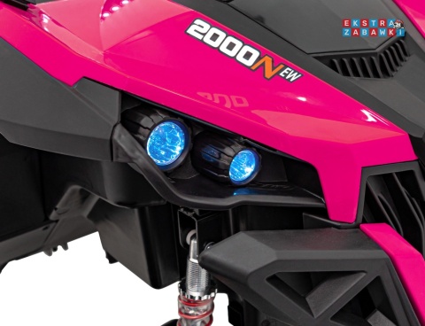 UTV-MX 2000n buggy na akumulator - różowy, 4x75W 24V/7Ah, EVA, LED, ekoskóra, USB, MP3 [XMX-603B]
