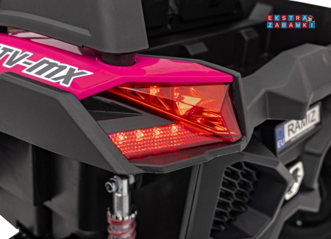 UTV-MX 2000n buggy na akumulator - różowy, 4x75W 24V/7Ah, EVA, LED, ekoskóra, USB, MP3 [XMX-603B]