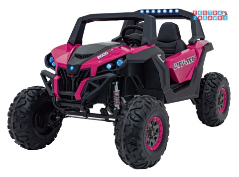 UTV-MX 2000n buggy na akumulator - różowy, 4x75W 24V/7Ah, EVA, LED, ekoskóra, USB, MP3 [XMX-603B]