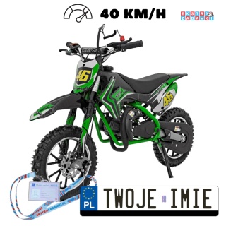 [outlet] Motocykl spalinowy Renegade 50R - zielony, 49CC, do 70 kg, 40 km/h, pompowane koła, kluczyk [DB709]