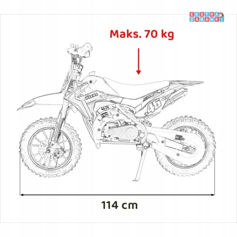 [outlet] Motocykl spalinowy Renegade 50R - zielony, 49CC, do 70 kg, 40 km/h, pompowane koła, kluczyk [DB709]