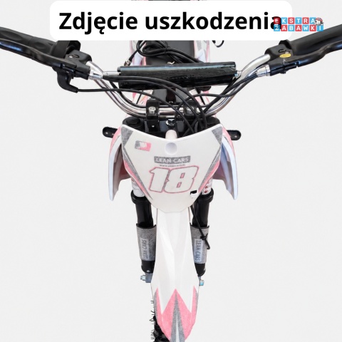 [outlet] Motorek Crossowy HP114E na akumulator - różowy, 1x800W 36V/9Ah, hamulce tarczowe, kluczyki, pompowane koła [20433]