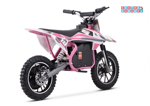 [outlet] Motorek Crossowy HP114E na akumulator - różowy, 1x800W 36V/9Ah, hamulce tarczowe, kluczyki, pompowane koła [20433]