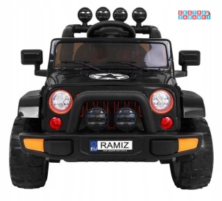 [outlet] Terenowy Full Time na akumulator - pęknięcie błotnika, czarny, 4x40W 12V/10Ah, koła EVA, pilot, LED [BRD-7588]