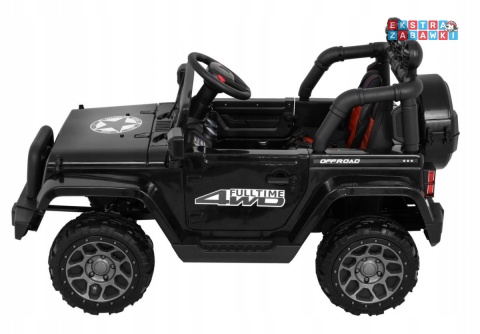 [outlet] Terenowy Full Time na akumulator - pęknięcie błotnika, czarny, 4x40W 12V/10Ah, koła EVA, pilot, LED [BRD-7588]