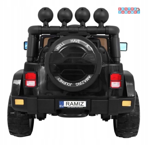 [outlet] Terenowy Full Time na akumulator - pęknięcie błotnika, czarny, 4x40W 12V/10Ah, koła EVA, pilot, LED [BRD-7588]