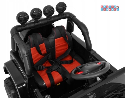 [outlet] Terenowy Full Time na akumulator - pęknięcie błotnika, czarny, 4x40W 12V/10Ah, koła EVA, pilot, LED [BRD-7588]