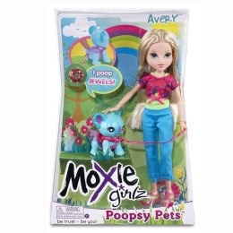 Lalka Moxie Grizl Avery ze zwierzakiem + diamenty Poopsy Pets