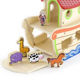 Viga Drewniana Arka Noego z Figurkami zwierząt 13 elementów