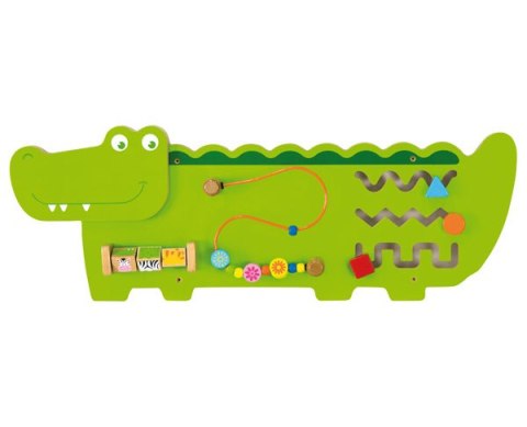 VIGA Tablica Edukacyjna Manipulacyjna Sensoryczna Drewniana Krokodyl Certyfikat FSC Montessori