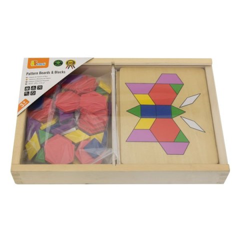 VIGA Drewniana Mozaika Geometryczna Klocki Dienesa Układanka Logiczna Montessori148 el