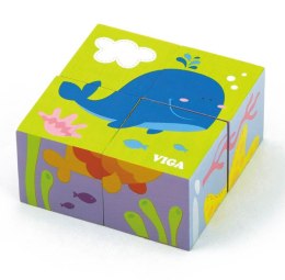 Drewniana układanka Morze Puzzle Viga Toys 4 klocki Montessori