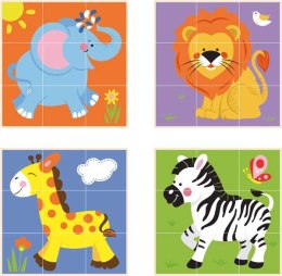 Drewniana Klocki układanka logiczna Puzzle Viga Toys Zoo 9 elementów Montessori