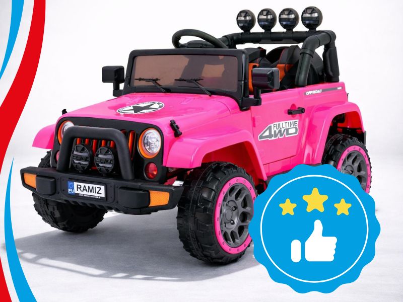 R&oacute;żowy Terenowy Full Time 4WD na akumulator - 4x40W, 12V/10Ah
